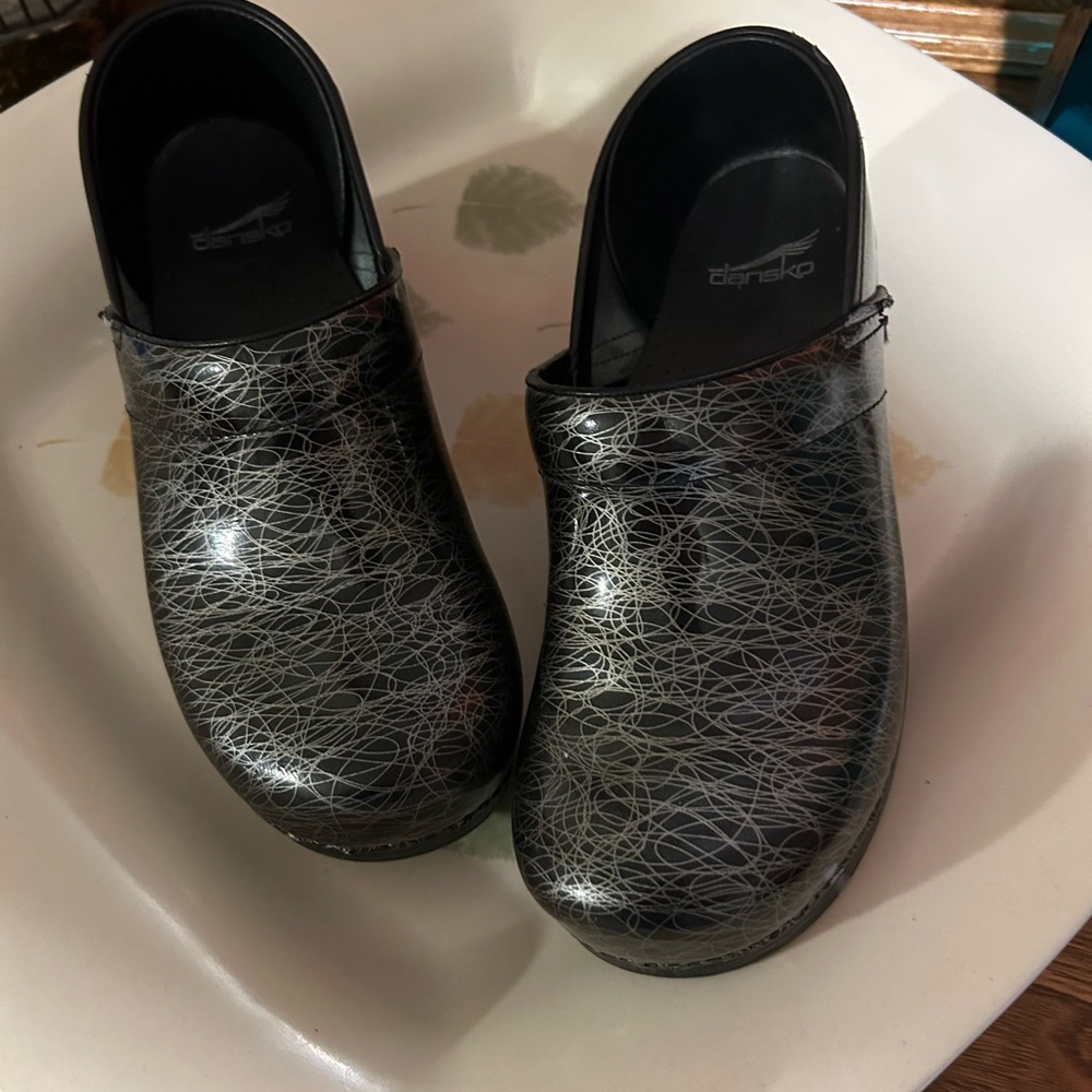 Dansko Black Leather Clogs